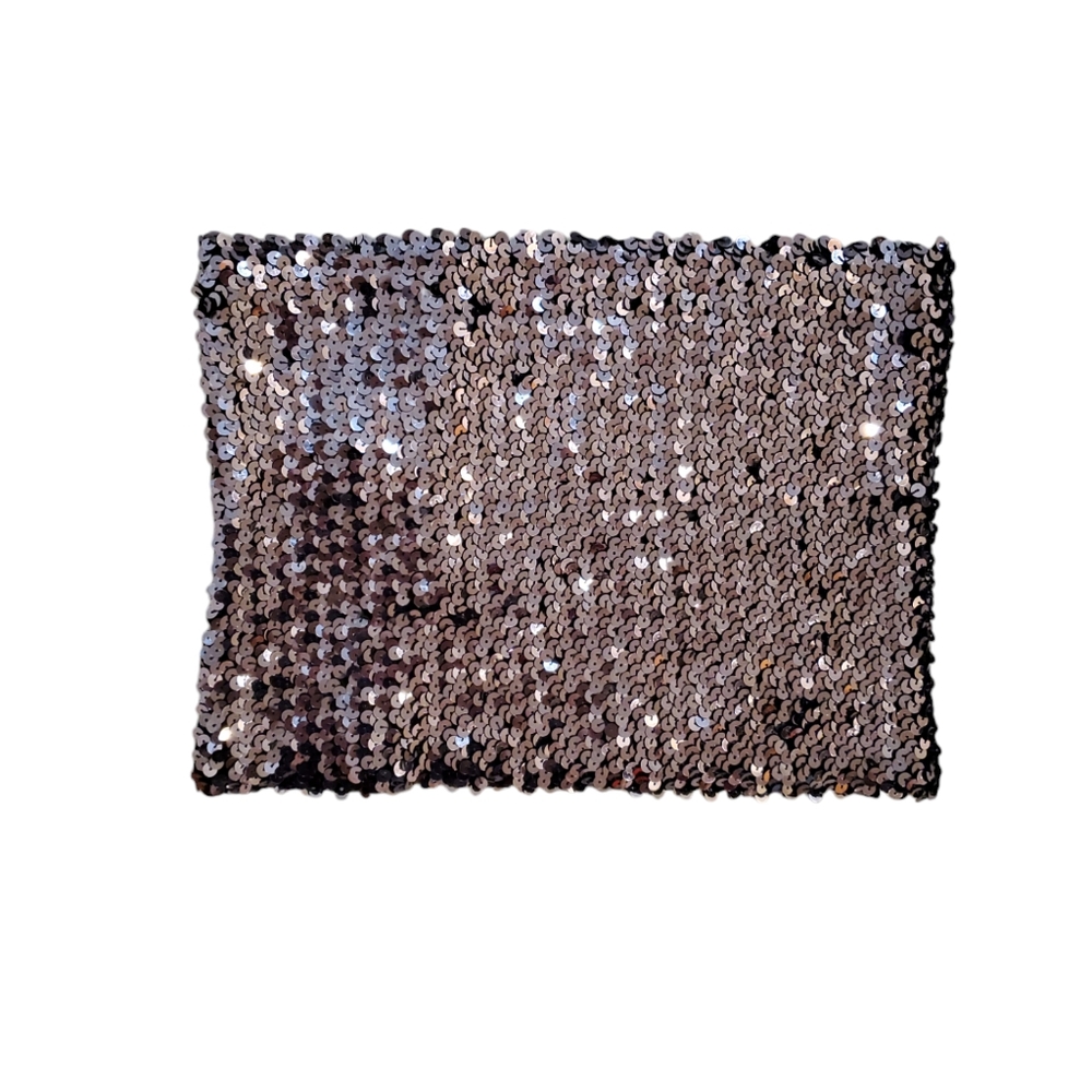 Women's Vintage Silver Sequins Bandeau Party Rave Strapless Top‎ Small